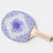 Hibiskus und Spitze BLAU Tischtennis Schläger (Seitenansicht)