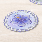 Hibiskus und Spitze BLAU Untersetzer (angewinkelt)