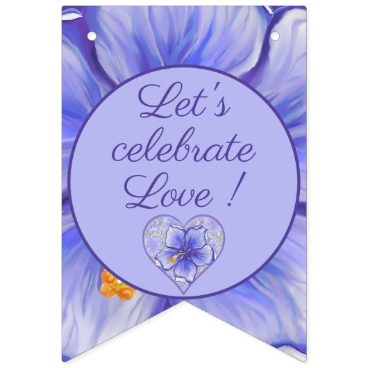 Hibiskus und Spitze BLAU Wimpelkette (Zweite Fahne)