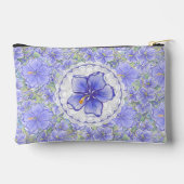 Hibiskus und Spitze BLAU Zubehörtasche (Rückseite)