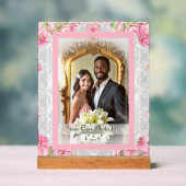 Hibiskus und Spitzen PINK Acrylschild (Neutral)