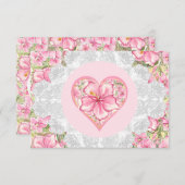 Hibiskus und Spitzen PINK Begleitkarte (Vorne/Hinten)