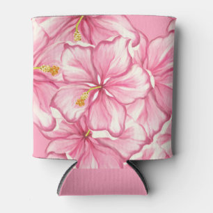 Hibiskus und Spitzen PINK Dosenkühler