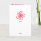 Hibiskus und Spitzen PINK Einladung (Rückseite)