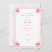 Hibiskus und Spitzen PINK Einladung (Rückseite)