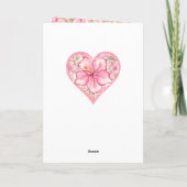 Hibiskus und Spitzen PINK Einladung (Rückseite)