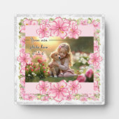 Hibiskus und Spitzen PINK Fotoplatte (Vorderseite)