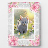 Hibiskus und Spitzen PINK Fotoplatte (Vorderseite)