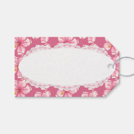 Hibiskus und Spitzen PINK Geschenkanhänger