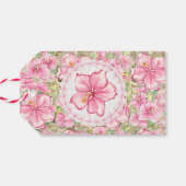 Hibiskus und Spitzen PINK Geschenkanhänger (Rückseite Horizontal)