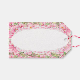 Hibiskus und Spitzen PINK Geschenkanhänger