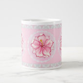 Hibiskus und Spitzen PINK Jumbo-Tasse (Vorderseite)
