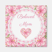 Hibiskus und Spitzen PINK Magnet (Vorne)