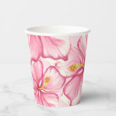 Hibiskus und Spitzen PINK Pappbecher (Vorderseite)
