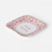 Hibiskus und Spitzen PINK Pappteller (Gewinkelt)