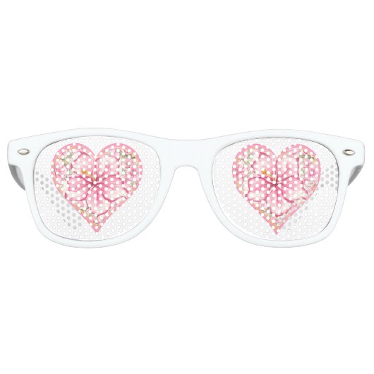 Hibiskus und Spitzen PINK Partybrille (Vorderseite)