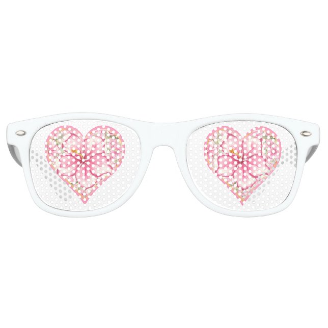 Hibiskus und Spitzen PINK Partybrille (Vorderseite)