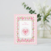 Hibiskus und Spitzen PINK Postkarte (Stehend Vorderseite)