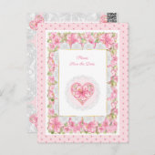 Hibiskus und Spitzen PINK Postkarte (Vorne/Hinten)