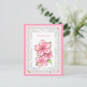 Hibiskus und Spitzen PINK Postkarte (Stehend Vorderseite)