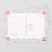 Hibiskus und Spitzen PINK Postkarte (Rückseite)