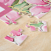 Hibiskus und Spitzen PINK Puzzle (Seite)