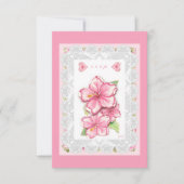 Hibiskus und Spitzen PINK RSVP Karte (Vorderseite)