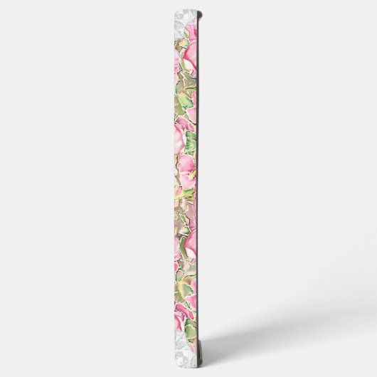 Hibiskus und Spitzen PINK Samsung Galaxy Hülle (Linke Seite)