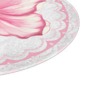 Hibiskus und Spitzen PINK Schneidebrett (Ecke)