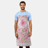 Hibiskus und Spitzen PINK Schürze (Getragen)