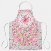 Hibiskus und Spitzen PINK Schürze (Vorderseite)