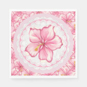 Hibiskus und Spitzen PINK Serviette (Vorderseite)