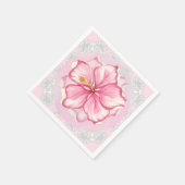 Hibiskus und Spitzen PINK Serviette (Ecke)
