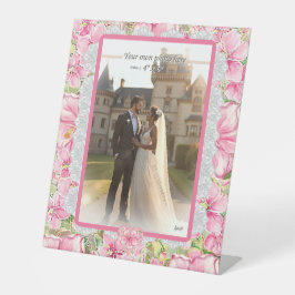 Hibiskus und Spitzen PINK Sockelschild