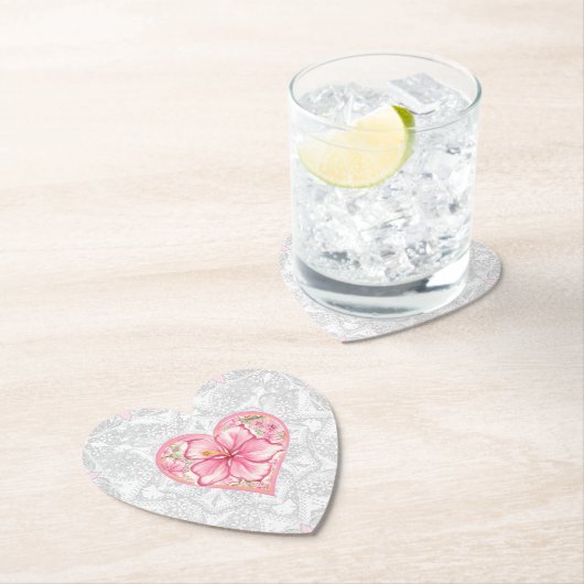 Hibiskus und Spitzen PINK Untersetzer (Vor Ort)