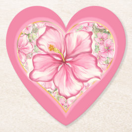 Hibiskus und Spitzen PINK Untersetzer