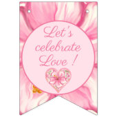 Hibiskus und Spitzen PINK Wimpelkette (Zweite Fahne)