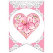 Hibiskus und Spitzen PINK Wimpelkette (Erste Fahne)