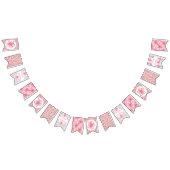 Hibiskus und Spitzen PINK Wimpelkette (Alle)