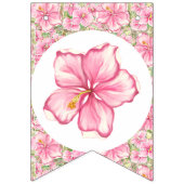 Hibiskus und Spitzen PINK Wimpelkette (Erste Fahne)