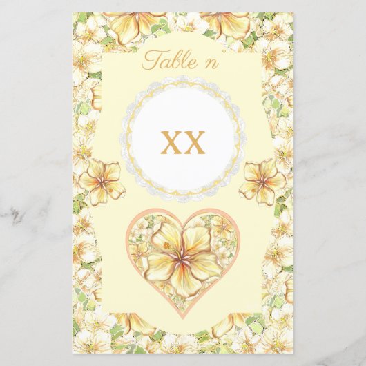 Hibiskus und Spitzen YELLOW (Rückseite)