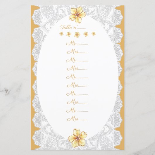 Hibiskus und Spitzen YELLOW (Vorderseite)