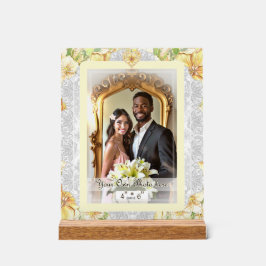 Hibiskus und Spitzen YELLOW Acrylschild