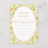 Hibiskus und Spitzen YELLOW Begleitkarte (Rückseite)