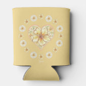 Hibiskus und Spitzen YELLOW Dosenkühler (Rückseite)