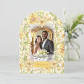 Hibiskus und Spitzen YELLOW Einladung (Stehend Vorderseite)