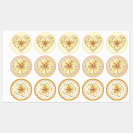 Hibiskus und Spitzen YELLOW Etiketten