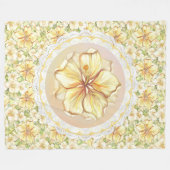Hibiskus und Spitzen YELLOW Fleecedecke (Vorderseite (Horizontal))