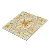 Hibiskus und Spitzen YELLOW Fliese (Seite)