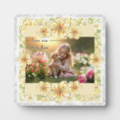 Hibiskus und Spitzen YELLOW Fotoplatte (Vorderseite)